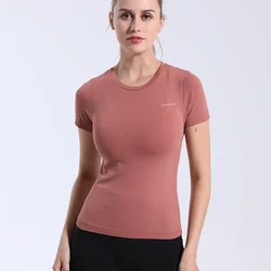 Women's Sport Quick-Drying T-shirt Seamless Knit for Yoga and Fitness