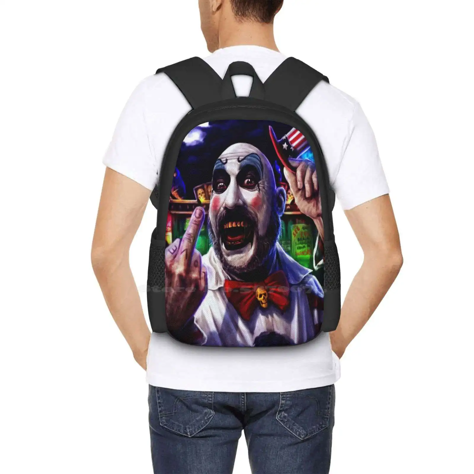 معظم الجميع، F * * * أنت! حار بيع حقيبة الظهر حقائب الموضة الرعب زاحف مخيف مهرج غيبوبة الكابتن سبولدينج هاوس 1000 فيلق #6