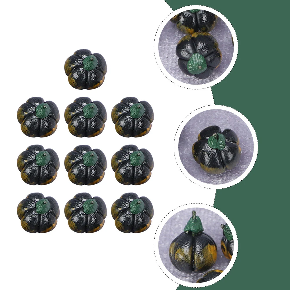 10 pezzi modello di zucca verde miniatura ghianda figurine di squash ornamenti di simulazione modelli artificiali decori casa giocattoli in resina