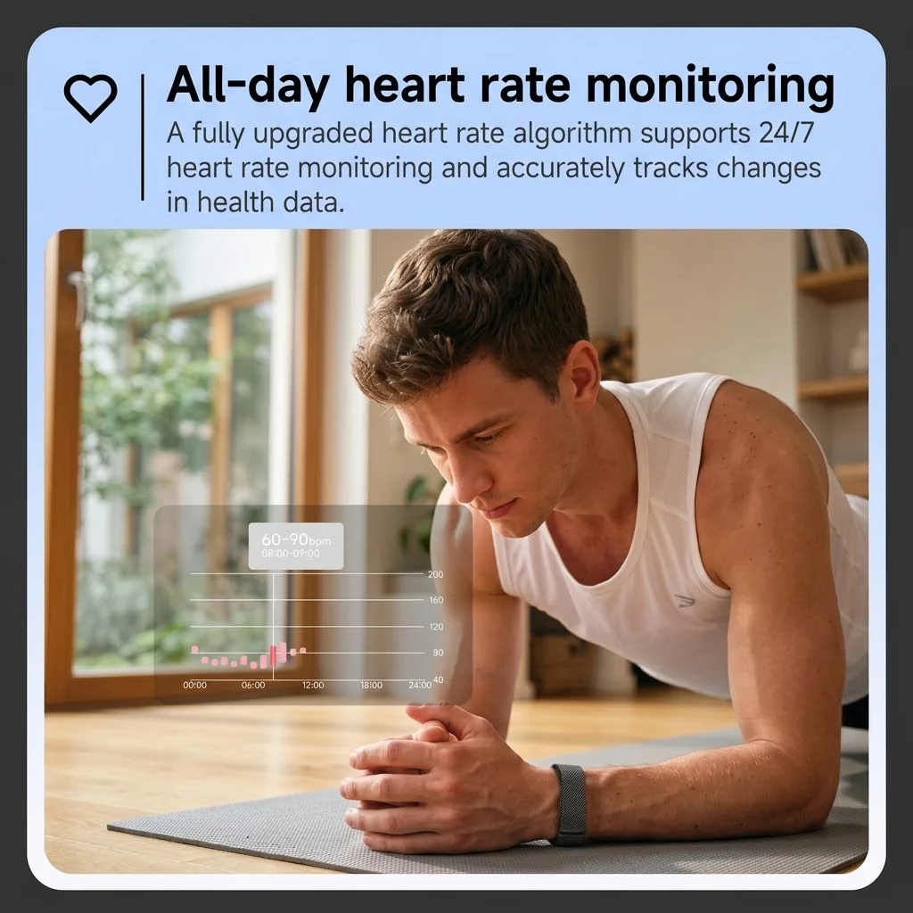 2026 New VWAR Air Ultra Slim Smart Band 20 Days Battery 1ATM Waterproof 24/7 Heart Rate Stress Sleep Fitness Tracker Smartband