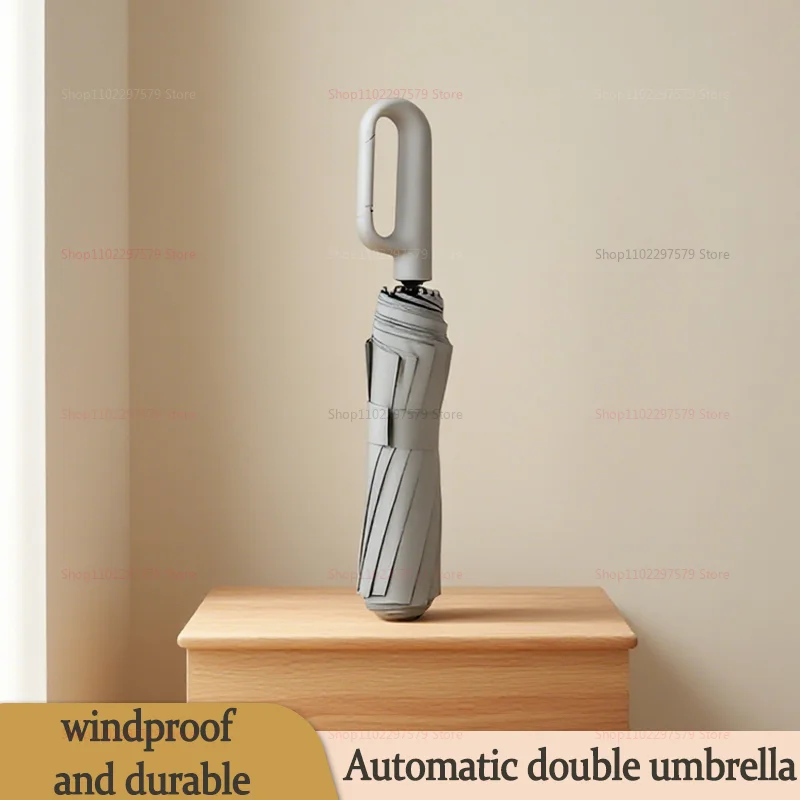 Large 125cm Automatic Umbrella; UV Protection; Rain And Wind Resistant; Windproof; Foldable; Compact And Portable; Suitable For