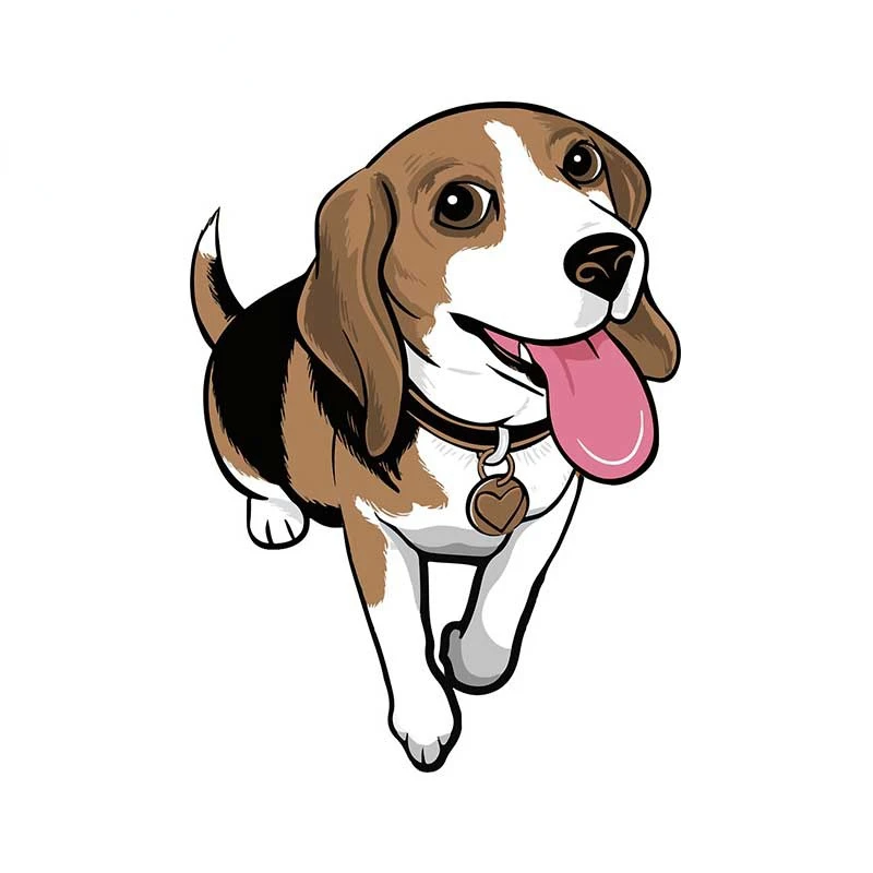 LYKX Cute Sleepy Lazy Beagle Puppy Dog Cartoon Fine PVC Decal Car Stickers for SUV Window Truck Waterproof Scratch-Proof Decor