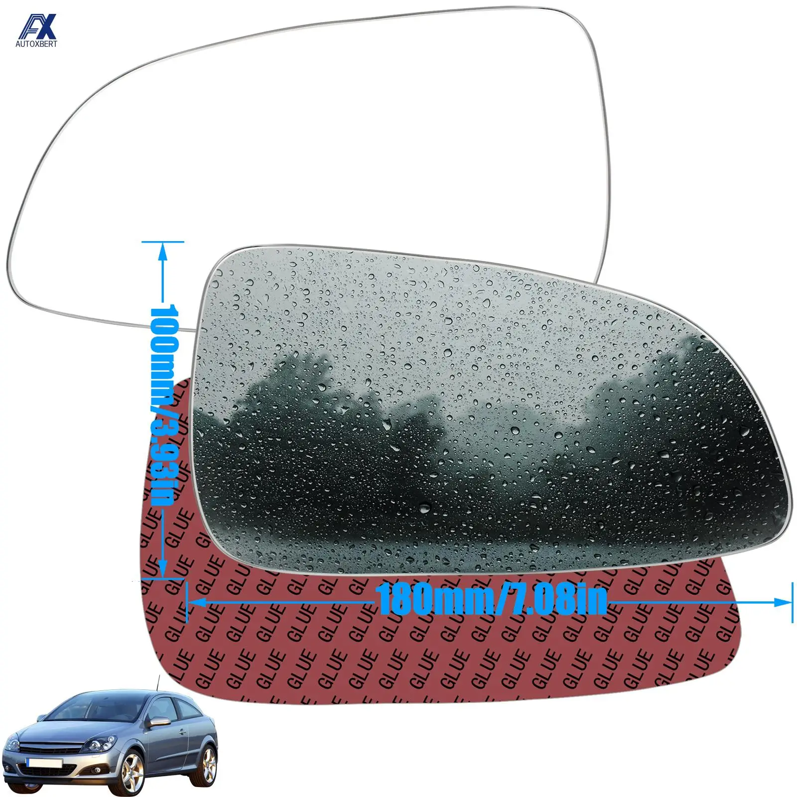 Left Right Hand Door Side Wing Mirror Glass Adhesive For Opel / Vauxhall Astra H Holden Astra AH 2004 - 2009 Convex Rear View