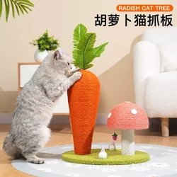 Cat Scratching Post Carrot Cat Scratcher Natural Sisal Cute Kitten Scratching Post Vertical Cat Tree Claw Scratcher for Small