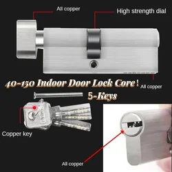 40-150MM Lock Cylinder Indoor Door Locks At The Entrance of The Main Door Cylindre Serrure Europeen 5-Pieces Full Copper Keys