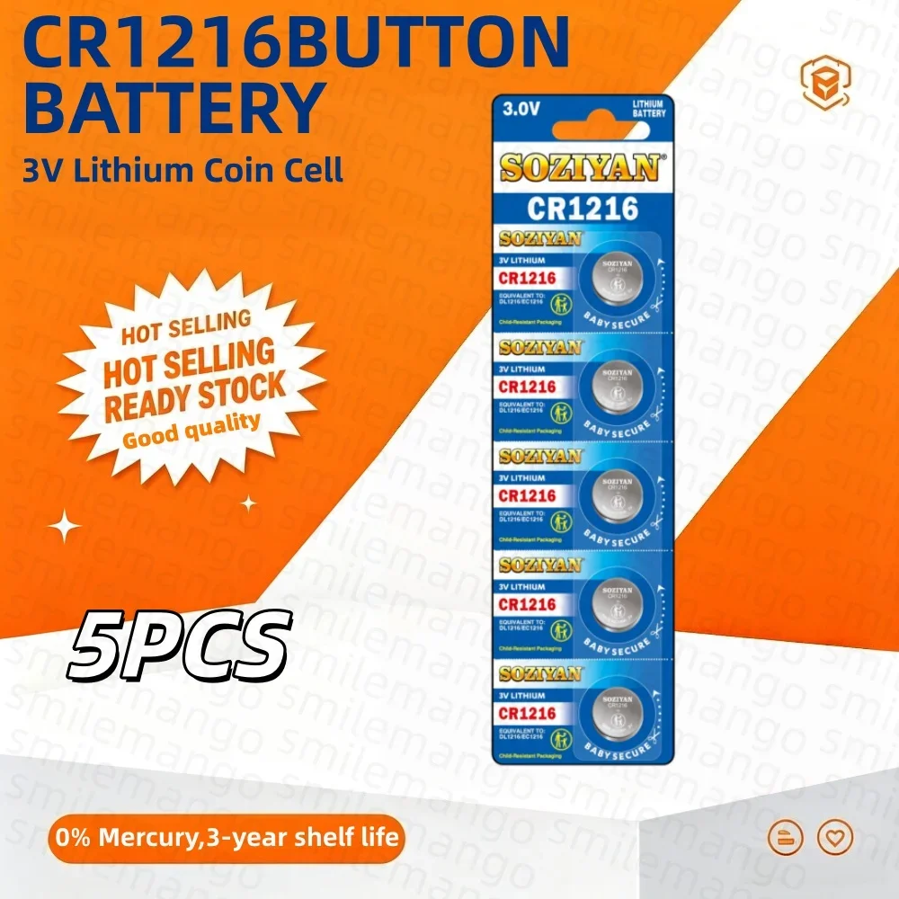 3V CR1216 Lithium knoopcelbatterij BR1216 DL1216 LM1216 5034LC ECR1216 - voor horloges, speelgoed, afstandsbedieningen en elektronica