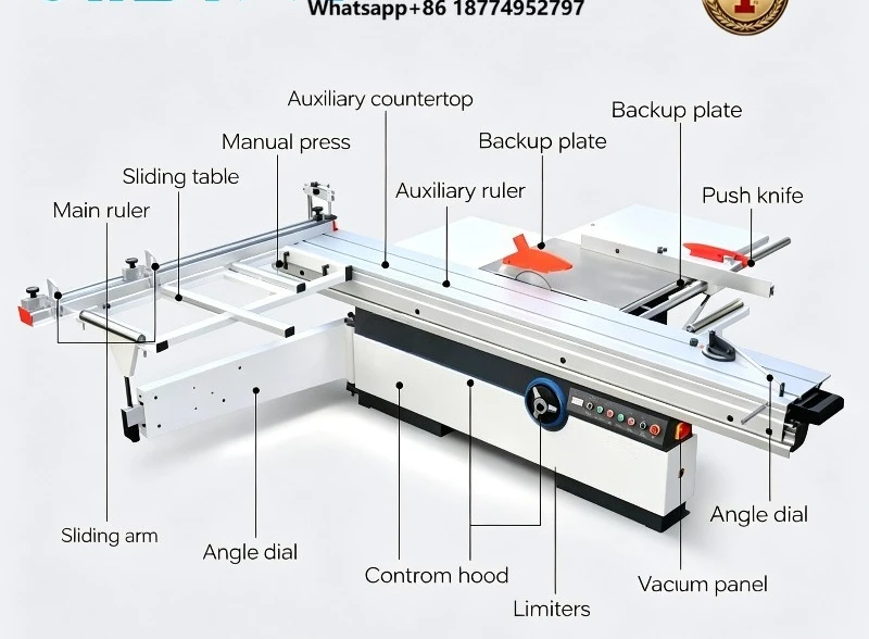 Wholesale Price Woodworking Sliding Table Saw Cutting Machine Inclined Circular Saw with Core Motor Component