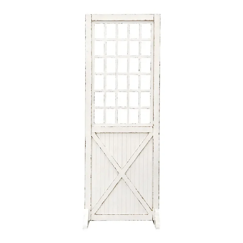 Rural wooden screen Nordic pastoral folding mobile partition garden decoration old folding screen photography props