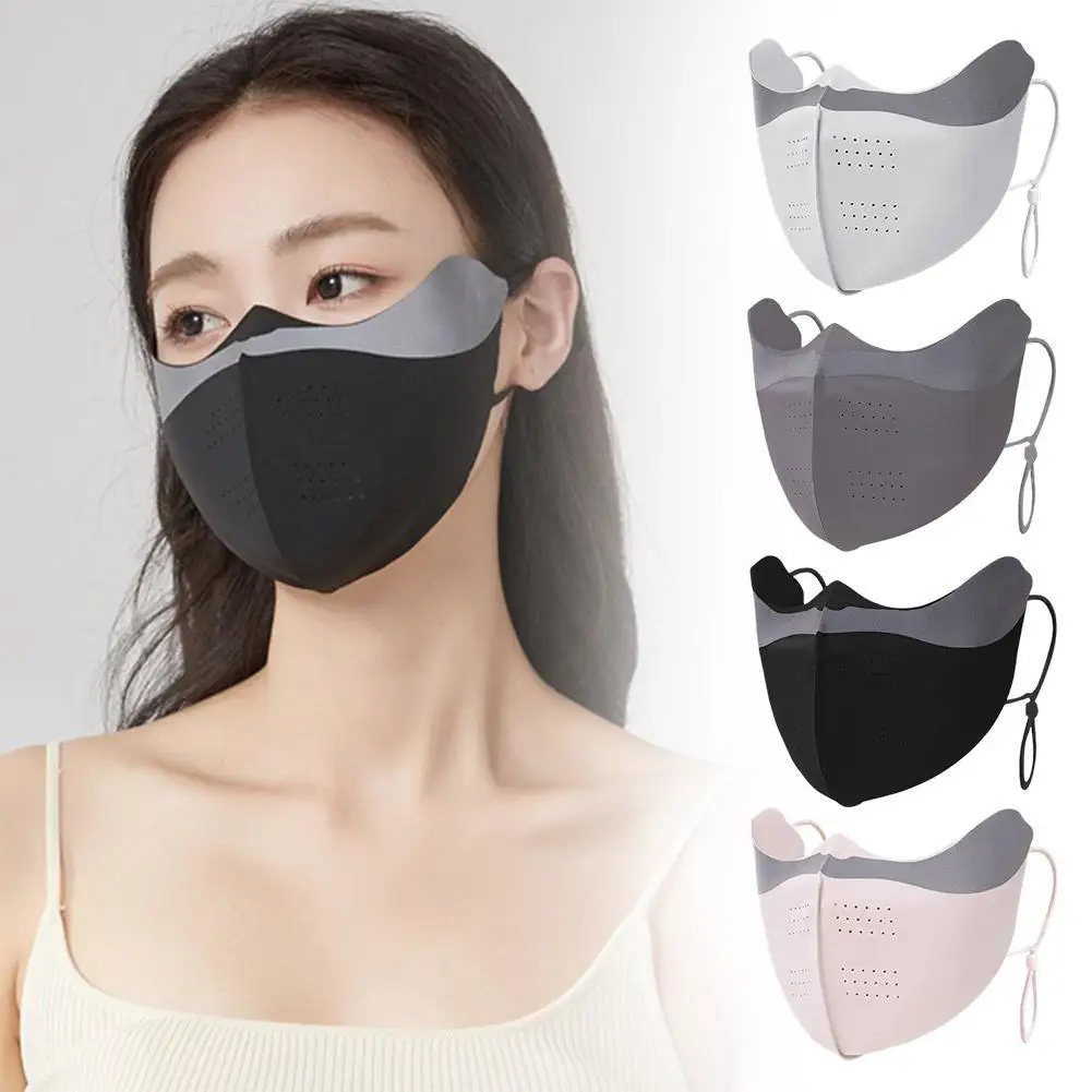 

1pcs Face Cover Ice Silk Sunscreen Mask Summer Anti-UV Breathable Cycling Scarf Sun Protection Hiking Neck Outdoor Activities
