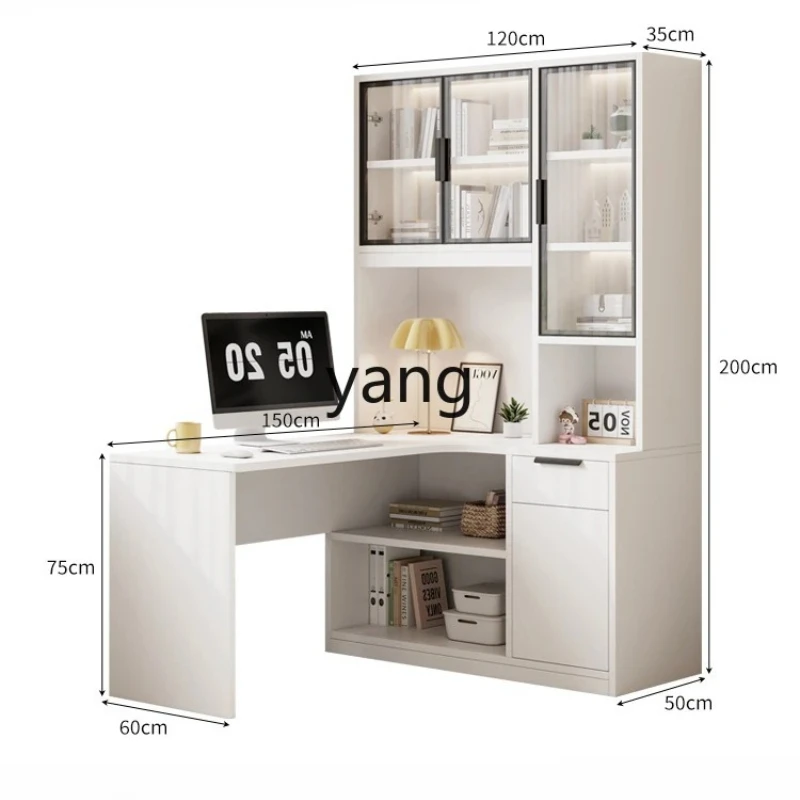 LTT corner desk bookcase integrated combination household computer desk light luxury simple