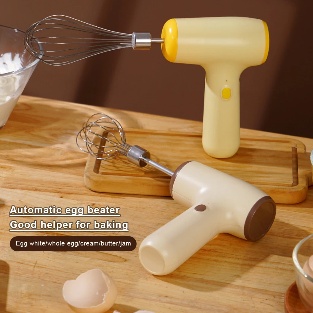 

ABS Electric Eggbeater Portable Replacement Rechargeable Solid Color Home Cooking Egg Beater Stirrer Mixer Tool Khaki