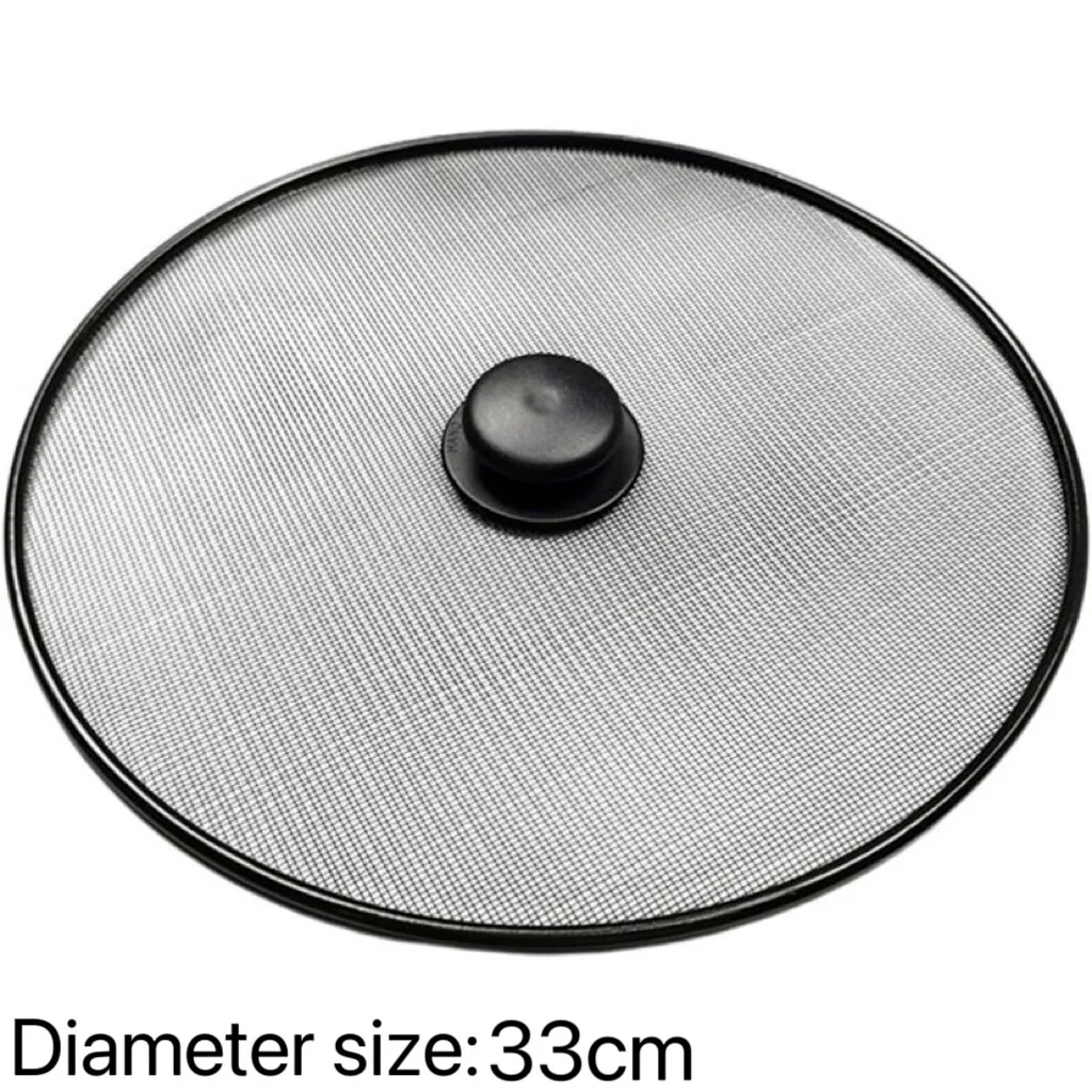 Black Splash Screen Oil Splash Cover Fine Splash Cover Stainless Steel Pot Cover Household Spill Proof Mesh Cover Kitchen Tools
