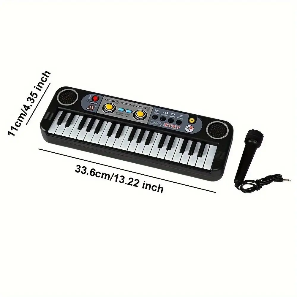 37 Keys Music Piano Keyboard Multi-Functional Dual Speaker Stand Electronic Keyboard with Microphone Mini Piano Microphone