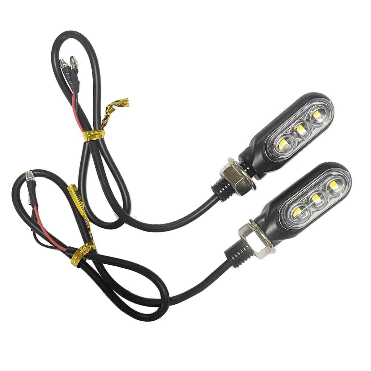 2PCS Motorcycle Turn Signals 3LED Motorcycle Blinkers Indicators Amber Lamp Handlebar Light for Motorbike Scooter