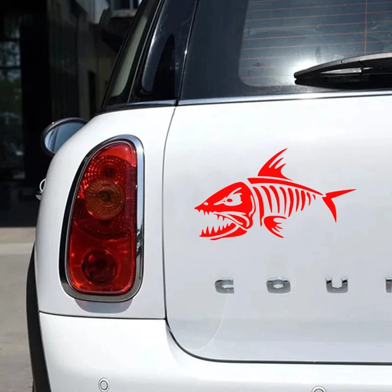 CS-1745A# Fish-Salmon Bone Funny Car Sticker Waterproof Vinyl Decal For Boat Laptop Yacht Auto Styling Removable Decor