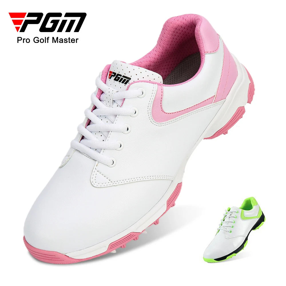 

PGM Woman Golf Shoes Lightweight Anti-Slip Sneakers Waterproof Microfiber Ladies Breathable Double Layer Sole Trainers Shoes 골프화