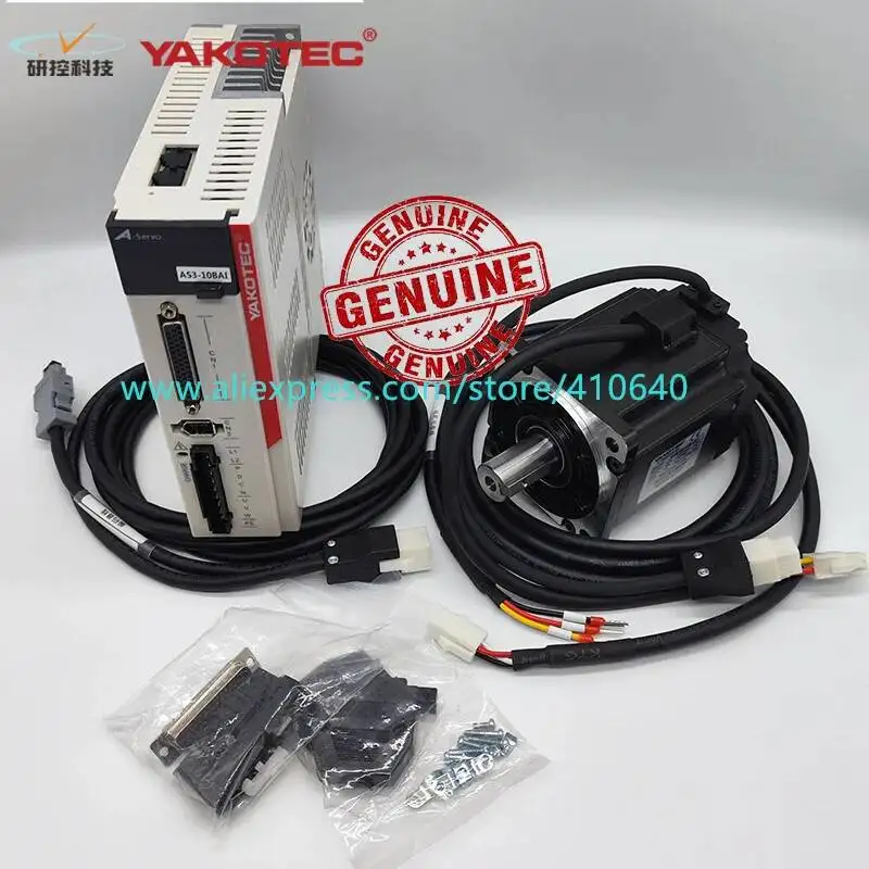 

100% Genuine Yako Servo Motor Drive AS3-10BAI and Servo Motor AS2MJ-08-0830B-G321 With 3 meter Power and Encoder Cable