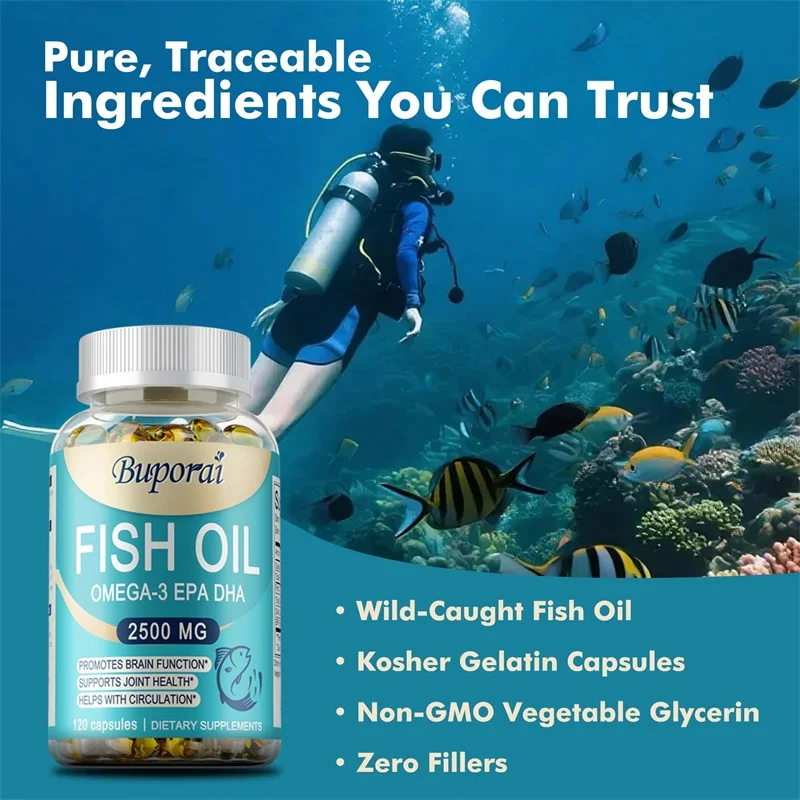 Fish Oil Capsules - Protects Eye, Helps Brain Development,Support Nervous System Health, Improve Cognitive Function and Immunity - view 4