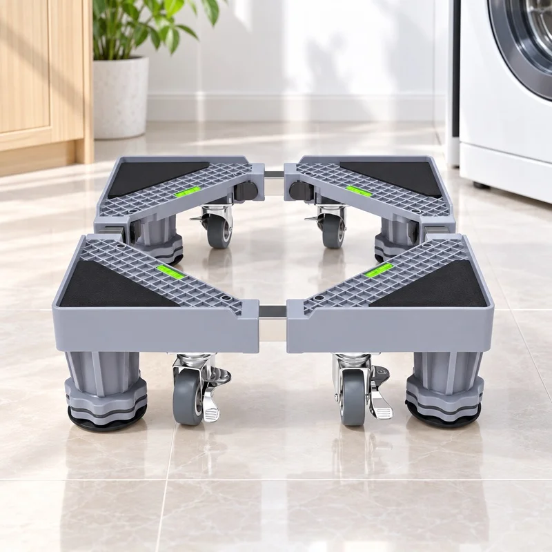 1PCS Adjustable Appliance Raiser Support Stand, Height-Adjustable Base for Washing Machine, Dryer & Fridge