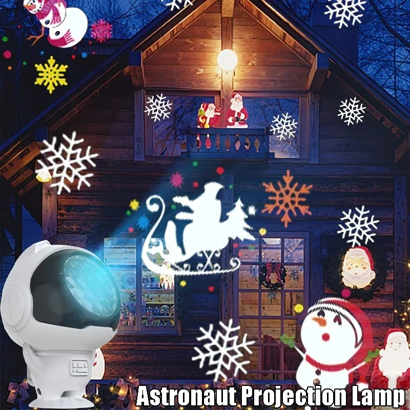 Astronaut Projector Lamp Water Ripple LED Night Lamp USB Plug-in Decorations for Helloween Christmas Friends Children Gifts