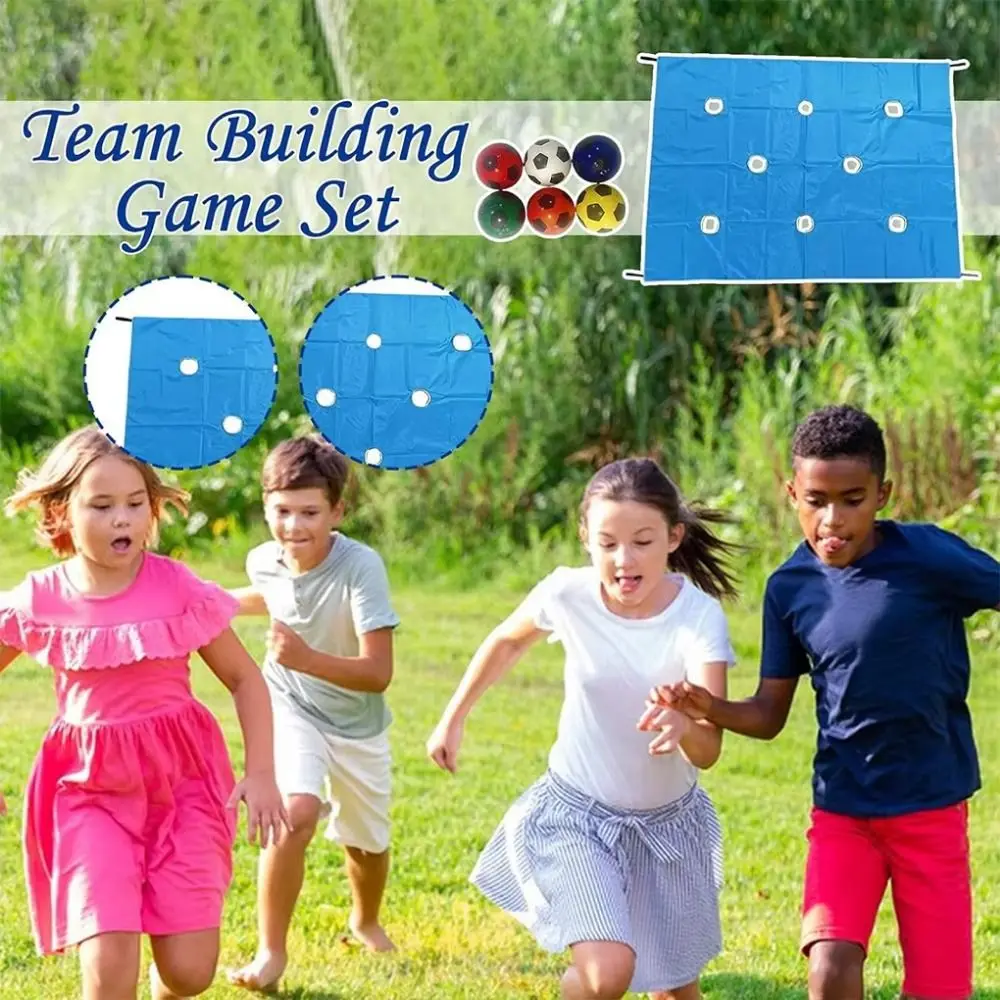 

Oxford Cloth Hole Tarp Game with Ball 8 Holes Cave Tent Game Set Durable Collaborative Hole Tarpaulin Cooperative Group
