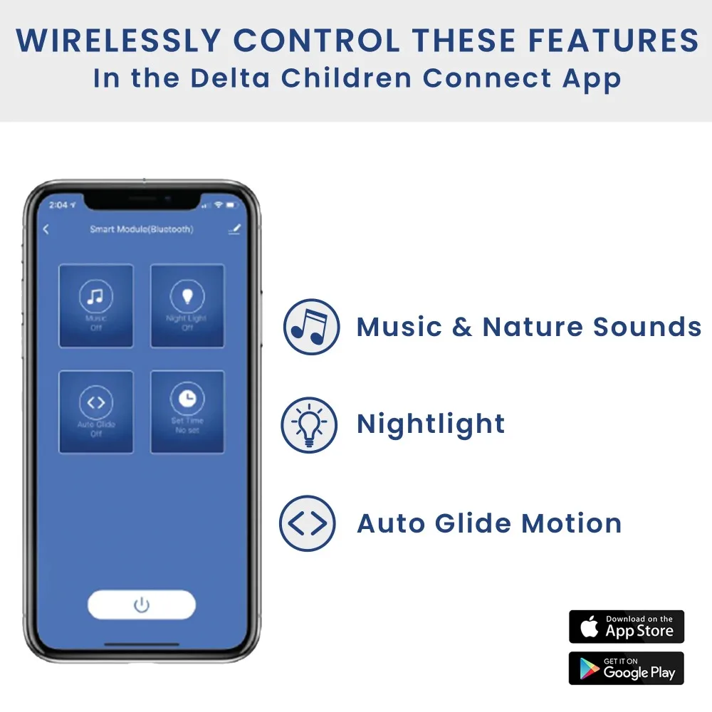 Berço infantil SmartSleep Auto Glide com Bluetooth, liga