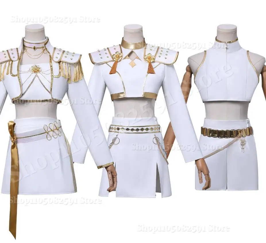 K-Pop شيطان الصيادين تأثيري رومي زوي ميرا تأثيري حلي الذهب الأسود مجموعة النساء أطفال بنات فستان حفلة الهالوين الدعائم #6