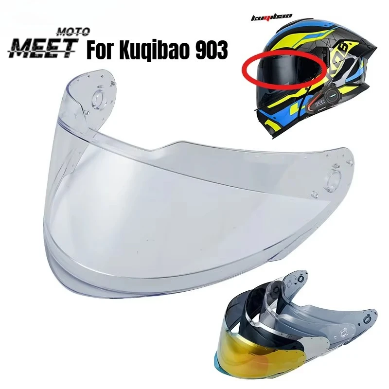 For Kuqibao 903 Helmet Specific Lens White Sheet Silver Plated Red Black Tea Lentes Para Casco De Moto