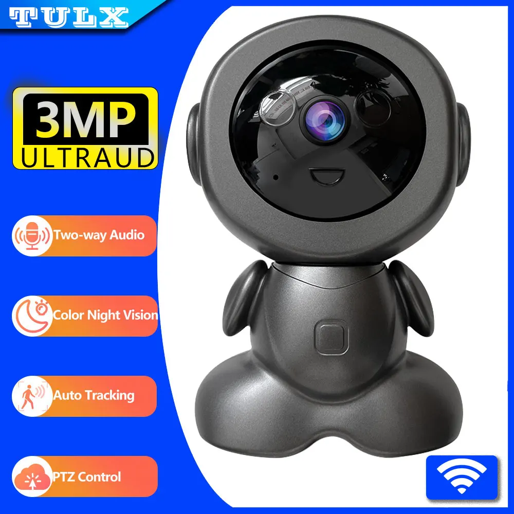 

LZJV 3MP 1080P HD WiFi Robot Camera Security Camera 360 ° Wireless CCTV Camera Smart Home Video Surveillance monitor Mini Cam