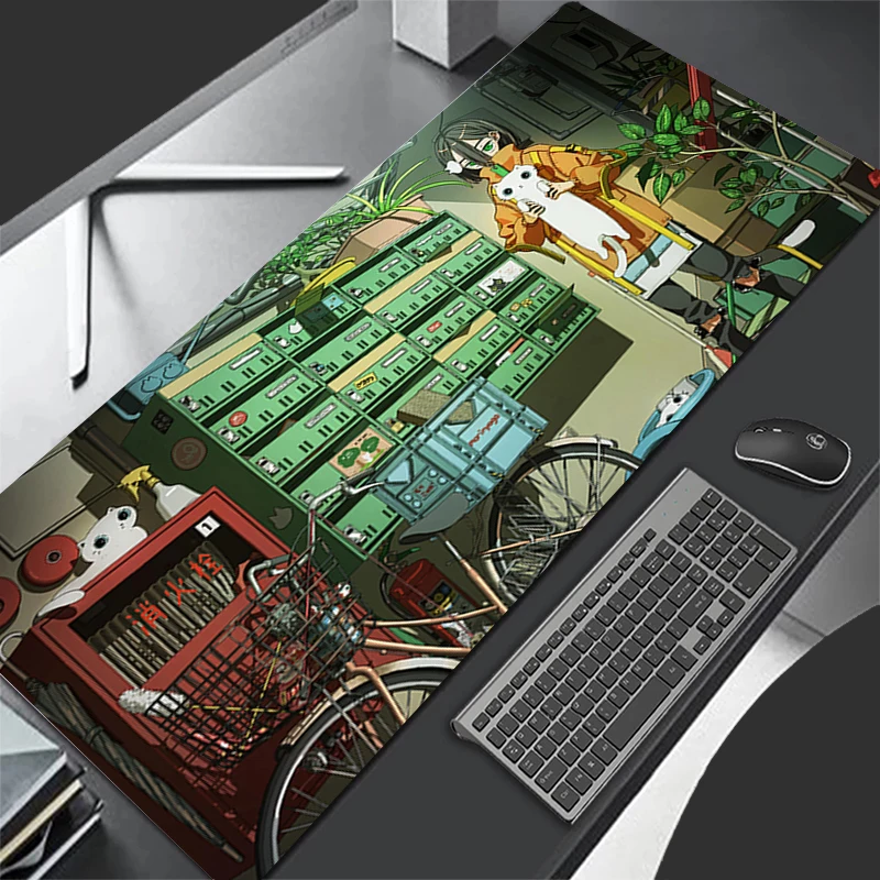 Tapis de souris dessin animé ville tapis de jeu en caoutchouc accessoires PC tapis de souris ordinateur Gamer tapis de souris tapis de bureau tapis étendu antidérapant