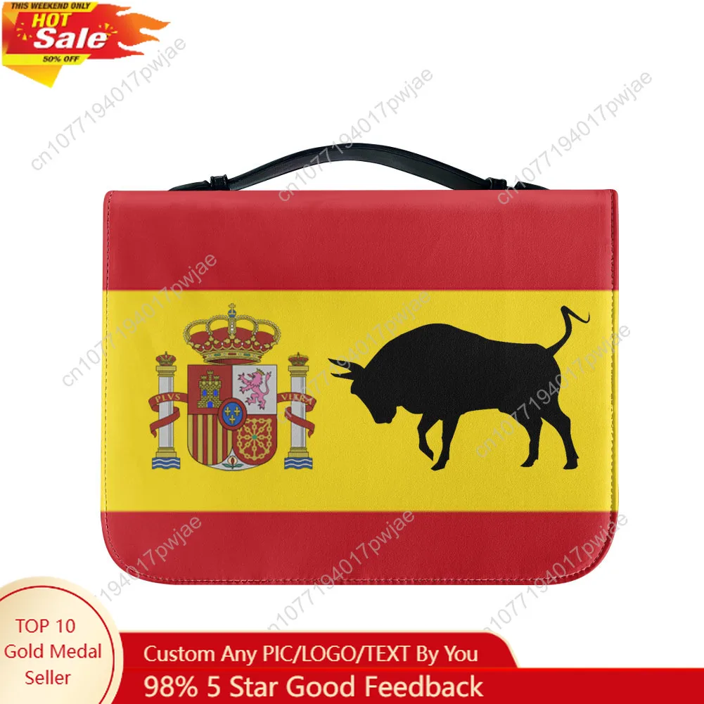 

Spanish Bullfighting Graphic Bible Bag Christian Gifts Personalized Cover Bible Pack Waterproof Leather Bag Pockets Package Case