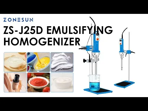 ZONESUN ZS-J25D Lab Emulsifying Machine Brushless DC Motor High Speed Homogenizer Cream Lotion Milk Mixer Dispersing Tool