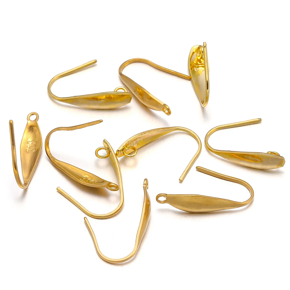 

50pcs 316 Stainless Steel Ear Wire Hooks Gold Color Earrings Clasps for DIY Jewelry Making Earring Findings Accessories Supplies