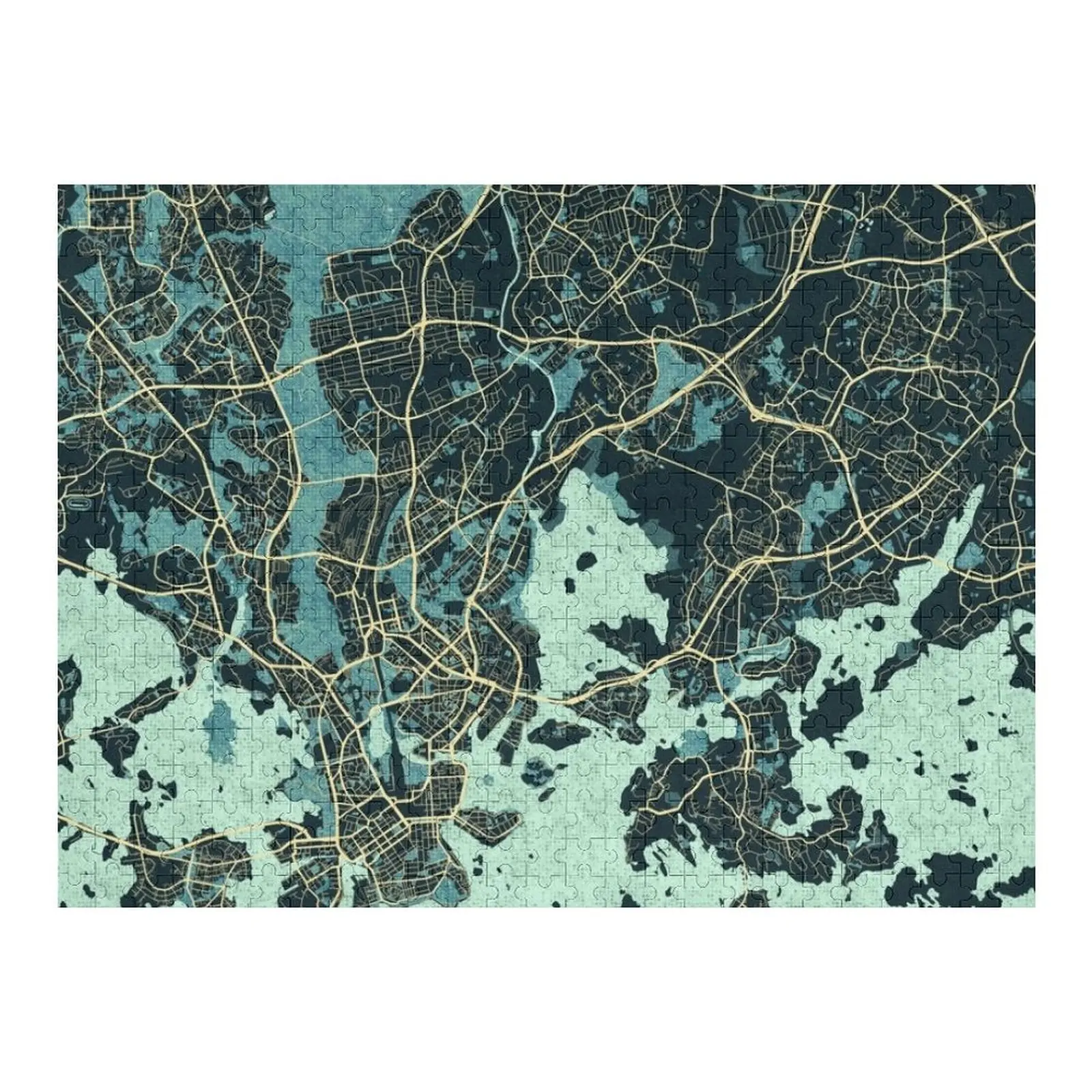 خريطة مدينة هلسنكي في فنلندا - أحجية الصور المقطوعة الصيفية، اسم شخصي، ألغاز كائن الطفل المخصصة #1