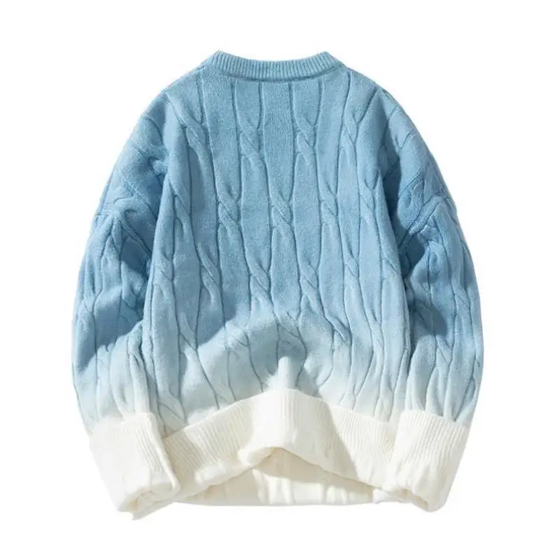 

Loose Korean Sle adient Knitted Sweater Coolmax Fiber Ciwalk Collar Nine Point Sve Deformation Resistant