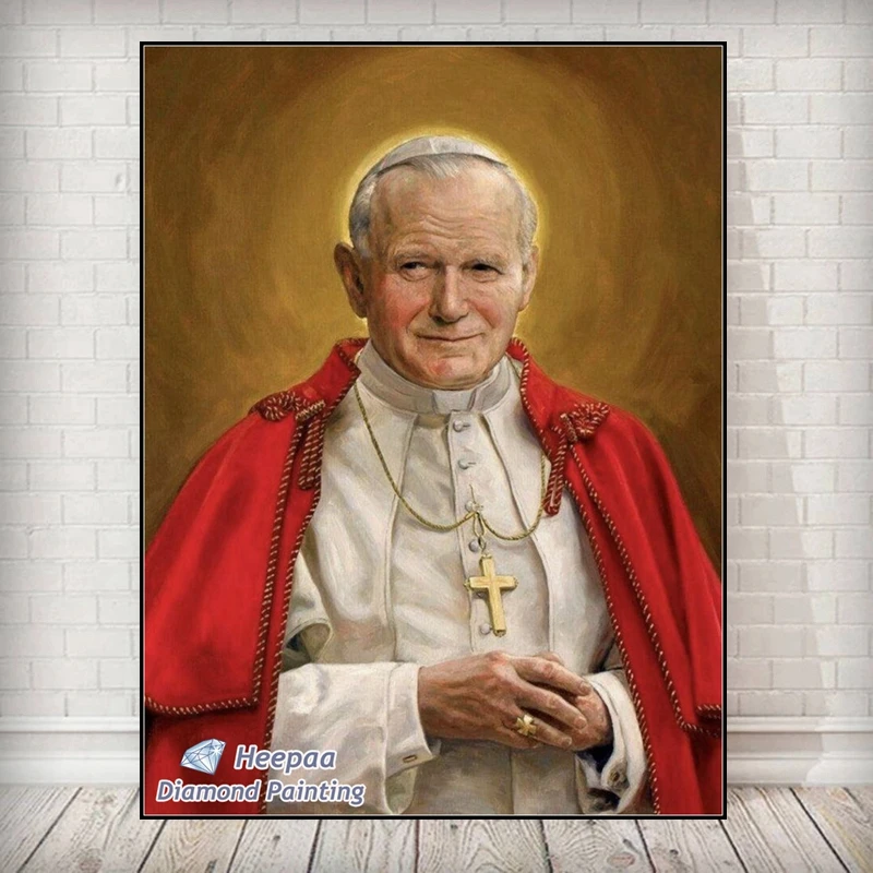 Saint Pope John Paul II 5D DIY Diamond Painting Embroidery Catholic Icons Cross Stitch Mosaic Picture Handicraft Home Decor