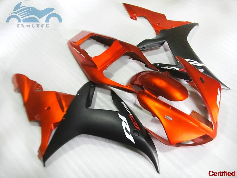 

Free Custom motorcycle fairing Kits fit for YAMAHA 2002 2003 YZFR1 02 03 YZF R1 fairings black orange body parts RG06