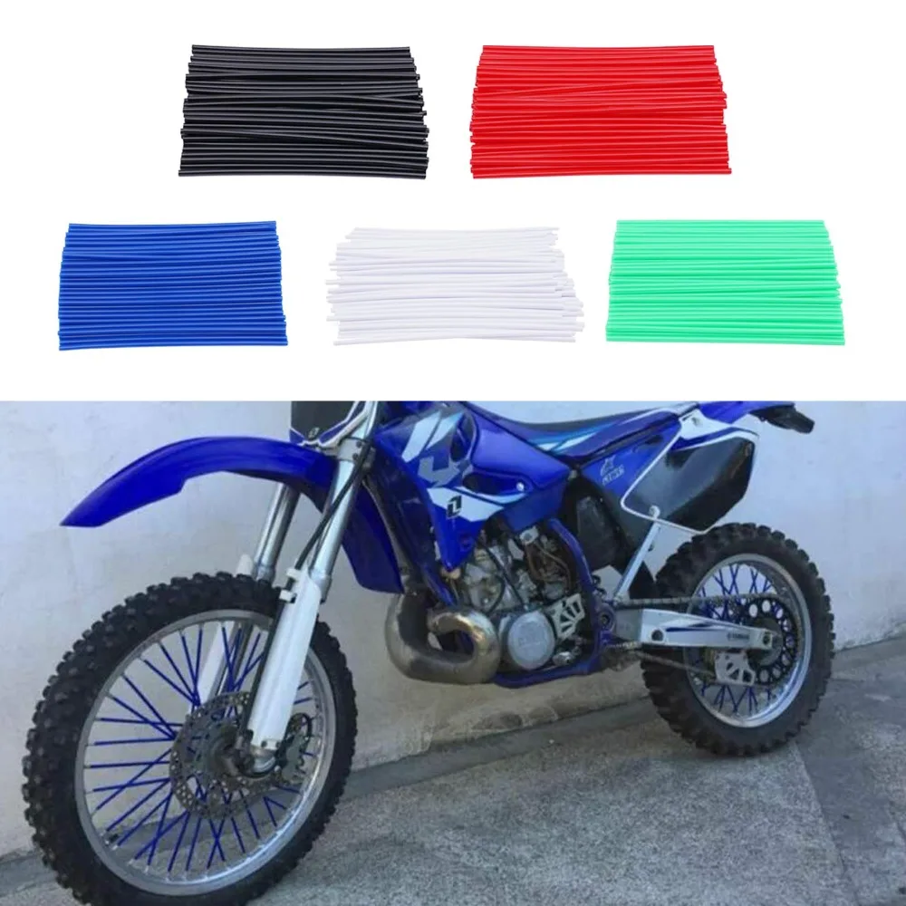 72pcs Universal Pack Wheel Spoke Wraps Front Dirt Bike Motocross Wheel Spoked Protector Skin Protector Kits Rear