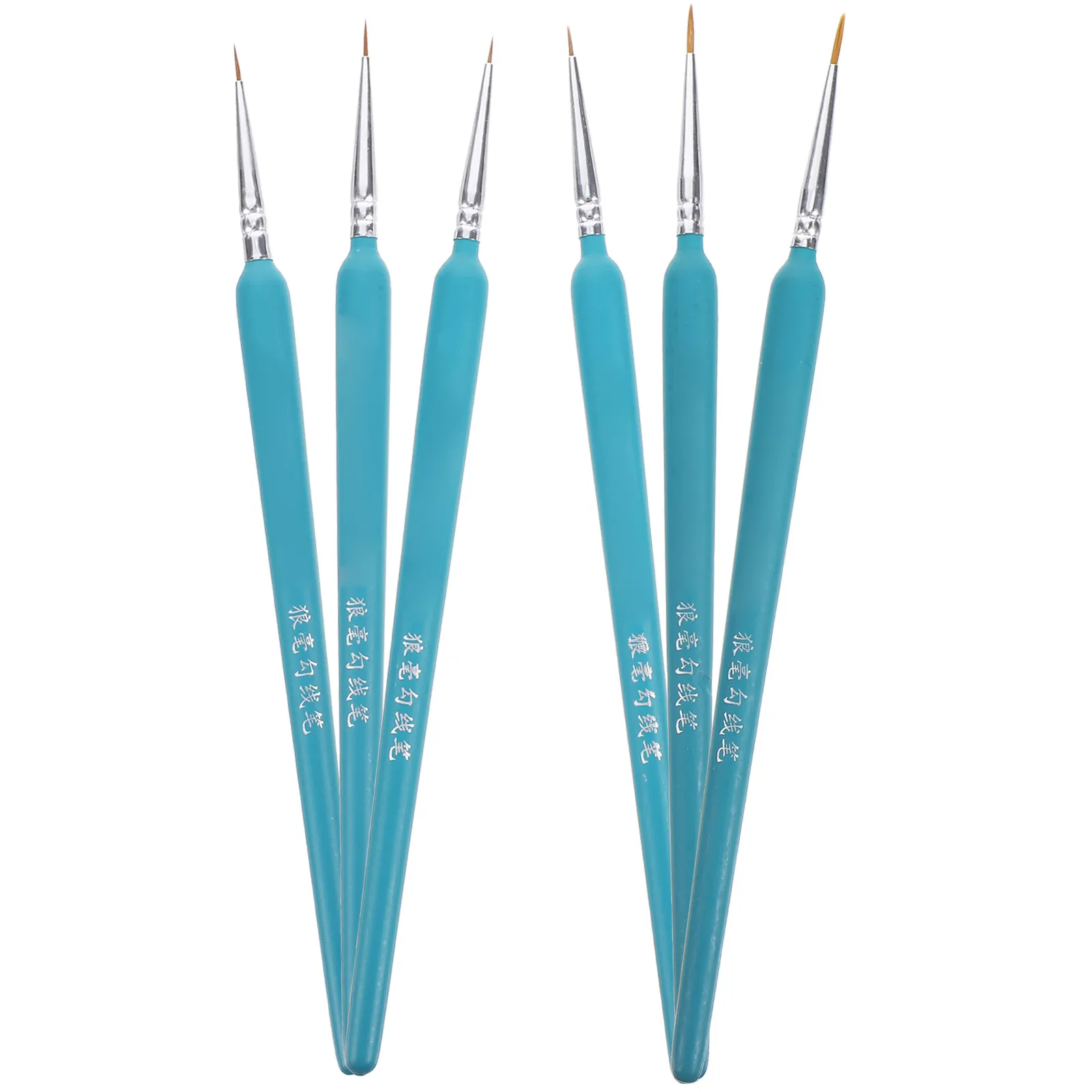 

Набор из 6 профессиональных кистей для тонкой детализации с длинными ручками для точного рисования и живописи, небесно-голубой цвет