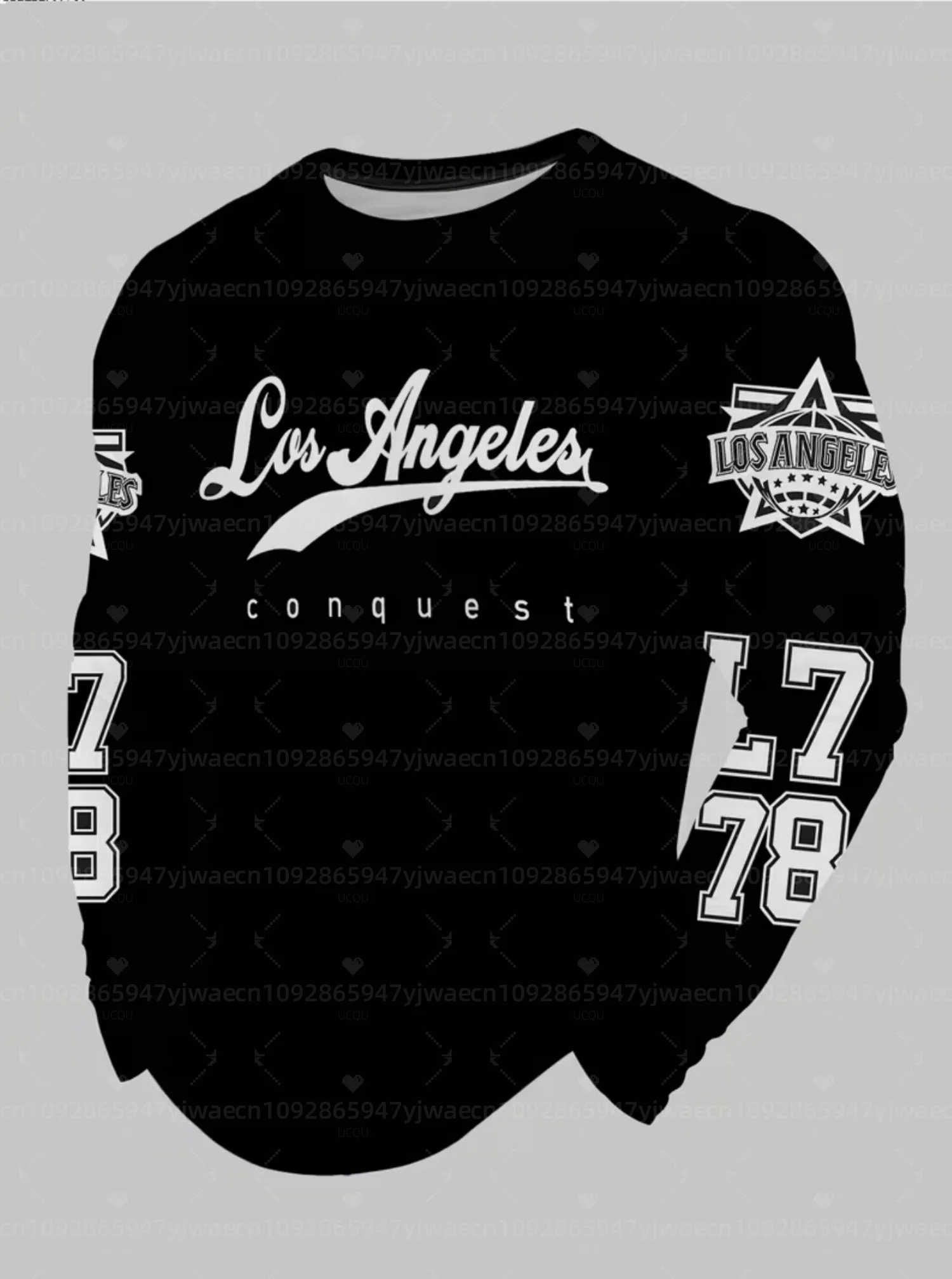 2026 Mens Long Sleeves LOS ANGELES 78 Print Men's Sweatshirt O -Neck Long Sleeve Pullover Hoodies Men WOMEN Sports Hoodies