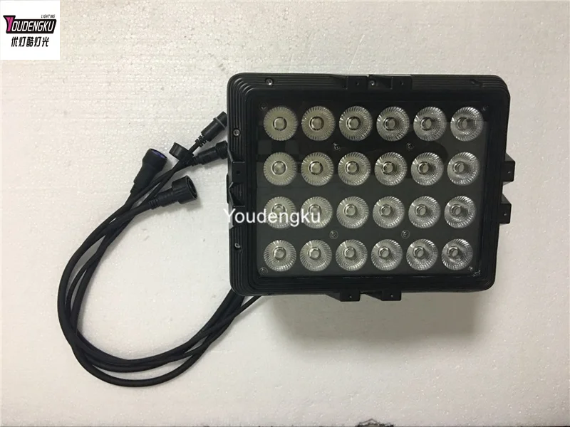 

6 шт. водонепроницаемая настенная шайба 24x15 Вт 5в1 rgbwa плоский светодиодный светильник номинального света наружное светодиодное освещение исторического здания RGBWA