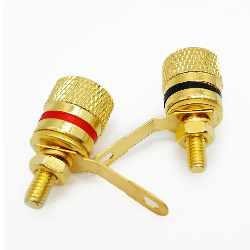 10 sztuk pozłacane czystej miedzi zacisk głośnikowy wzmacniacz Terminal 4MM gniazdo wtykowe bananowe DIY wtyczki audio złącza typu jack — zdjęcie 7