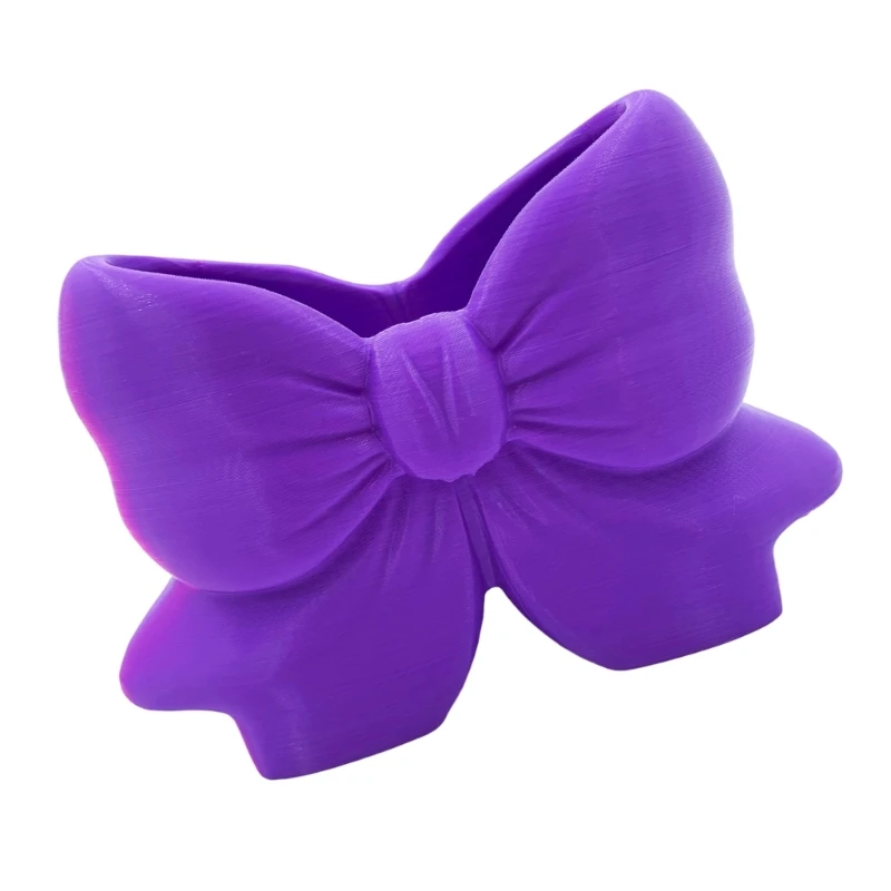  Desktop Organizers Cup Bows-Shaped Pen Holders Plastic Open Top Storage for Writing Tools, Vanity Brushes and Small Counters