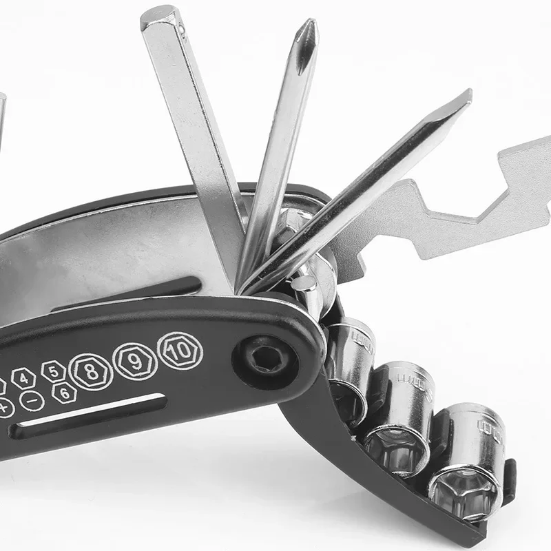 1Pc Multifunctional Bike Tool 16 In 1 Pocket Mini Bicycle Repair Tool Portable Bike Bicycle Screwdriver Repair Cycling Tool image 4