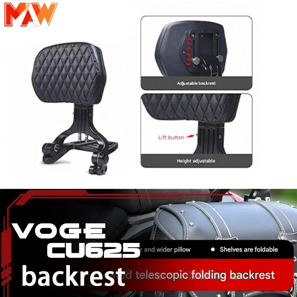 For VOGE CU625 voge 625cu motorcycle modified telescopic folding backrest aluminum alloy rear shelf accessories