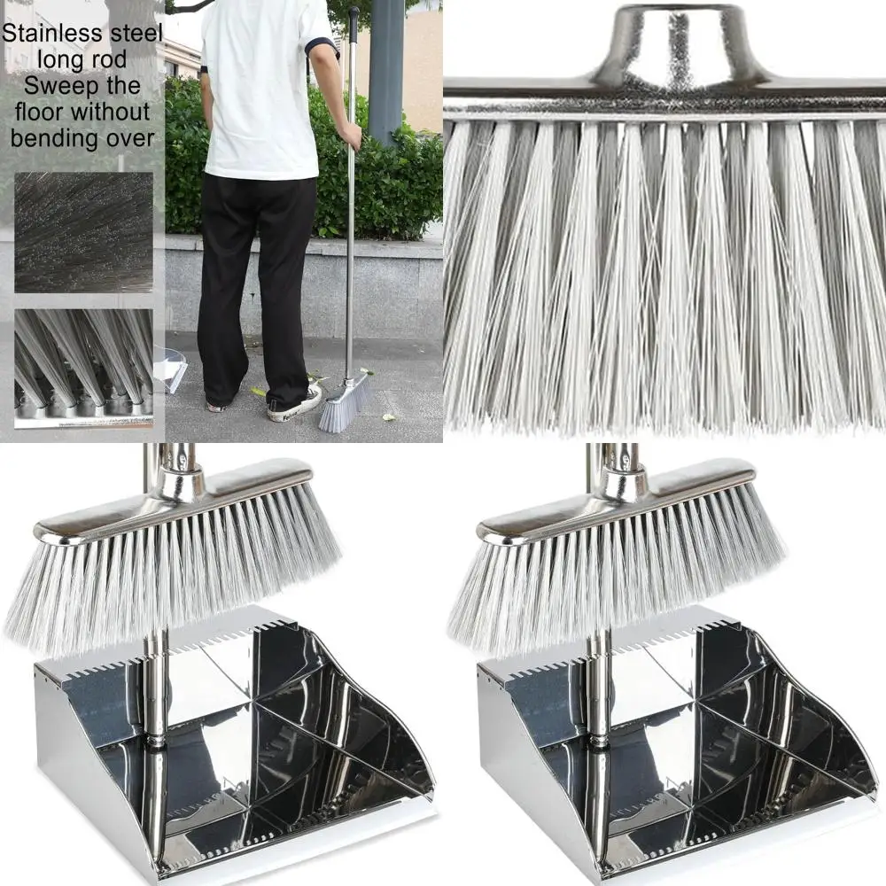 

Набор метлы и совок с мягкой щетиной и длинной ручкой для эффективной чистки кухни и паркетного пола.