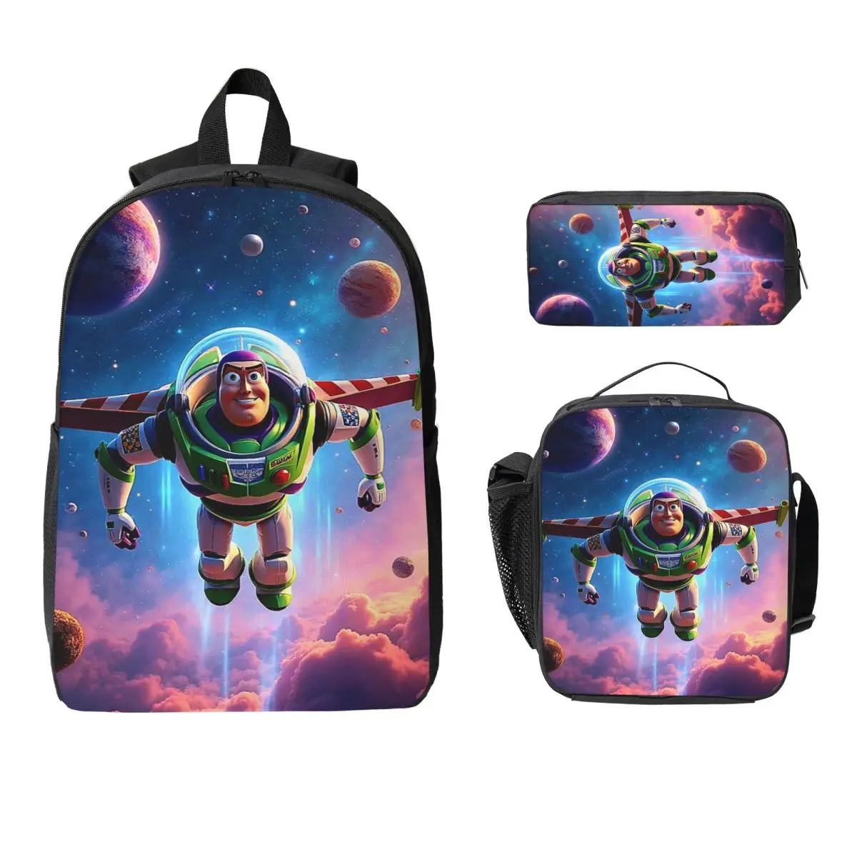 

Рюкзак с героями мультфильмов «Баззз Лайтер», «История игрушек», сумка для книг для мальчиков и девочек, школьная сумка, сумки на плечо для ноутбука, 3 шт., изолированная сумка для обеда, пенал