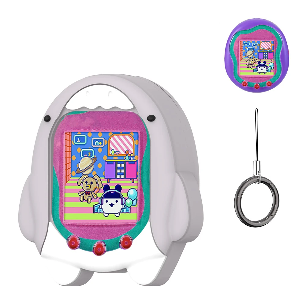 

For Tamagotchi Uni(2023) Pet Game Console Silicone Protective Case Cartoon Shark Shape Protective Shell