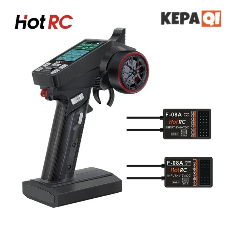 Hotrc-RC Ship Model Controle Remoto, Controle Híbrido, Escalada Car Control Receiver, Tela Colorida, 8-Channel, Ct-8a, F-08A