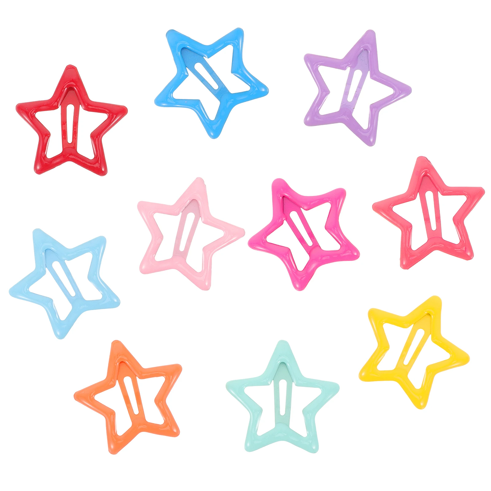 

20Pcs Candy Colored Star Hair Pins Stylish Metal Clips for Girls Strong Hold Lightweight Hair Clasps for School Travel Holiday